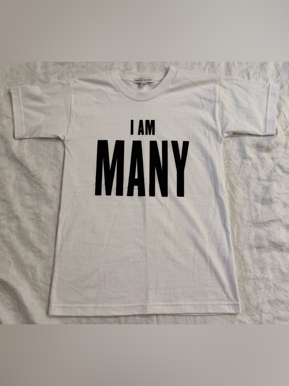 Rebecca Minkoff I Am Many White Graphic Tee Shirt XS